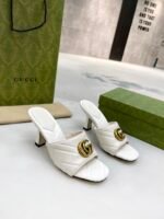 Gucci Double G Slide Sandal Chevron Matelasse White For Women GG 674839 BKO00 9022 - Image 7
