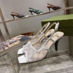 Gucci Women's GG Slingback Mid-Heel Pump White For Women GG
