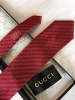 Gucci G Silk Jacquard Tie Red GG Men Tie - Image 3