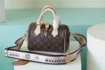 Louis Vuitton Speedy Bandouliere 20 Top Handle Bag 7.9in/ 20cm Black Monogram Canvas Gold Hardware For Women M46234 - Image 3