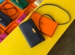Hermes Kelly Wallet To Go Woc Epsom Blue For Women, Women's Wallet 8.3in/21cm