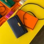 Hermes Kelly Wallet To Go Woc Epsom Blue For Women, Women's Wallet 8.3in/21cm