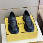 Fendi FD O’Lock Nubuck Loafers Black For Men - Image 2