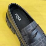 Fendi FD O’Lock Nubuck Loafers Black For Men - Image 5