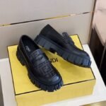 Fendi FD O’Lock Nubuck Loafers Black For Men - Image 6