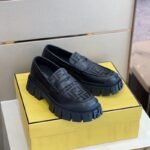 Fendi FD O’Lock Nubuck Loafers Black For Men - Image 8