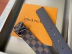 Louis Vuitton Initiales Reversible LV Belt Damier Ebene Canvas with Black Toned Hardware LV Belt - Image 3