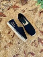 Saint Laurent Women's Saint Laurent Embroidered Espadrilles Black For Women YSL - Image 2