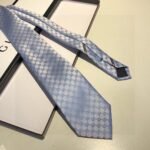Gucci GG Pattern Silk Tie Sky Blue GG Men Tie 456520 4B002 4968 - Image 3