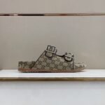 Gucci Women's Slide Sandal With Straps Beige And Ebony For Women 658020 2HK60 9791 - Image 2