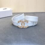 Chanel Belt With Double C Buckle White Women Belt - Image 2