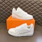 Louis Vuitton Trainer Sneaker Monogram Patent Canvas White Virgil Abloh For Men LV 1A9G53
