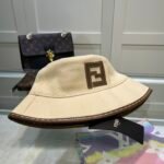 Fendi Denim Bucket Hat Cream Fendi Hat - Image 4