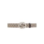 Gucci GG Belt 38mm With Interlocking G Buckle Beige/Ebony 411924 KGDHN 9643