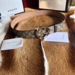 Gucci GG Belt 38mm With Interlocking G Buckle Beige/Ebony 411924 KGDHN 9643 - Image 5