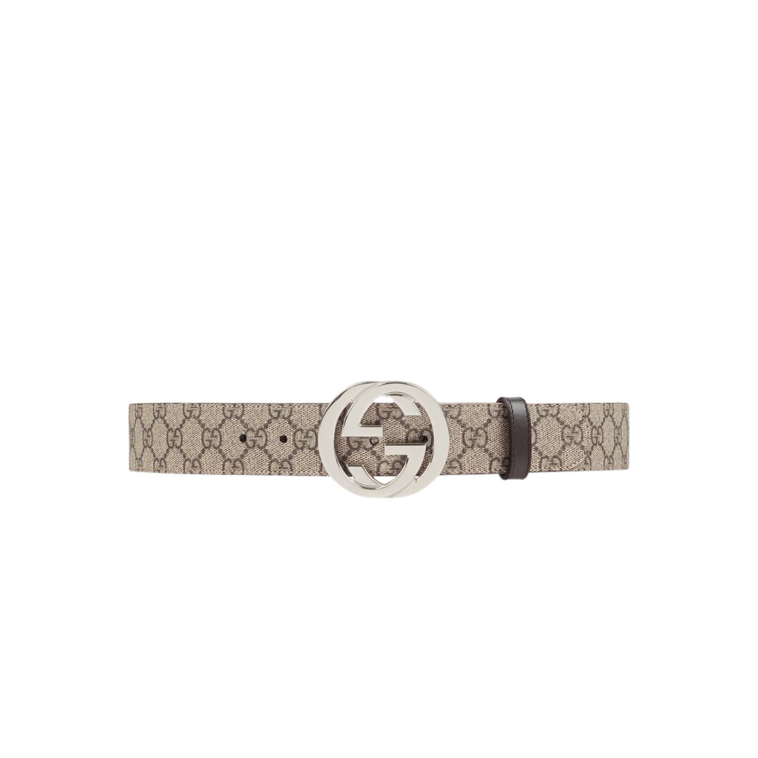 gucci-gg-belt-with-interlocking-g-buckle.jpg Gucci GG Belt 38mm With Interlocking G Buckle Beige/Ebony 411924 KGDHN 9643 - Image 1