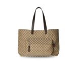 Gucci GG Canvas Maxi Tote Bag Beige And Dark Brown For Men 18in/46cm 802166 FADUU 8657