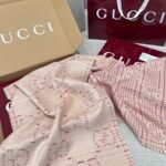 Gucci Check GG Scarf Ivory And Pink 70.8in/180cm ‎774419 3GAMQ 9272 - Image 4