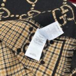 Gucci Check GG Scarf Black And Beige 70.8in/180cm ‎660025 4G386 1079 - Image 5