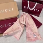 Gucci Check GG Scarf Ivory And Pink 70.8in/180cm ‎774419 3GAMQ 9272 - Image 3