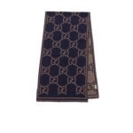 Gucci GG Scarf Navy And Red 71in/180cm ‎660025 4G386 4174