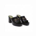 Gucci Horsebit Platform Mules Black For Women