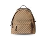 Gucci Medium GG Backpack With Web Beige And Dark Brown For Men 14.2in/36cm 824624 FAEHZ 9795