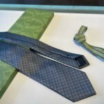 Gucci Monogram Interlocking G Jacquard Dark Grey Tie For Men - Image 4
