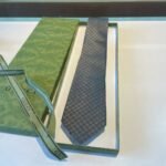 Gucci Monogram Interlocking G Jacquard Dark Grey Tie For Men - Image 2