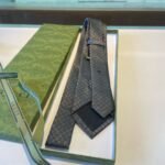 Gucci Monogram Interlocking G Jacquard Dark Grey Tie For Men - Image 3