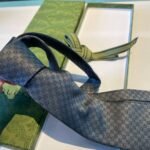 Gucci Monogram Interlocking G Jacquard Dark Grey Tie For Men - Image 6
