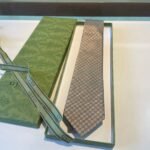 Gucci Monogram Interlocking G Jacquard Tie Light Grey For Men - Image 2