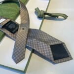 Gucci Monogram Interlocking G Jacquard Tie Light Grey For Men - Image 6