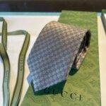 Gucci Monogram Interlocking G Jacquard Tie Light Grey For Men - Image 9