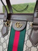 Gucci Ophidia Medium Top Handle Bag 13in/ 33cm Beige/Ebony Supreme Canvas Gold Hardware For Women 524537 K05NB 8745 - Image 4