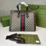 Gucci Ophidia Medium Top Handle Bag 13in/ 33cm Beige/Ebony Supreme Canvas Gold Hardware For Women 524537 K05NB 8745 - Image 5