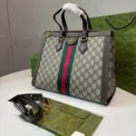 Gucci Ophidia Medium Top Handle Bag 13in/ 33cm Beige/Ebony Supreme Canvas Gold Hardware For Women 524537 K05NB 8745 - Image 6