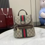 Gucci Ophidia Mini Backpack Beige And Dark Brown Monogram Bag For Women 20cm/7.9in - Image 2