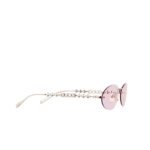 Gucci Oval Frame Sunglasses Solid Light Pink With Gold Toned Metal Frame - 820505 I3330 8059 - Image 2