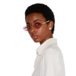 Gucci Oval Frame Sunglasses Solid Light Pink With Gold Toned Metal Frame - 820505 I3330 8059 - Image 5
