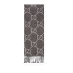 Gucci Wool Scarf Grey 195cm/77in For Women