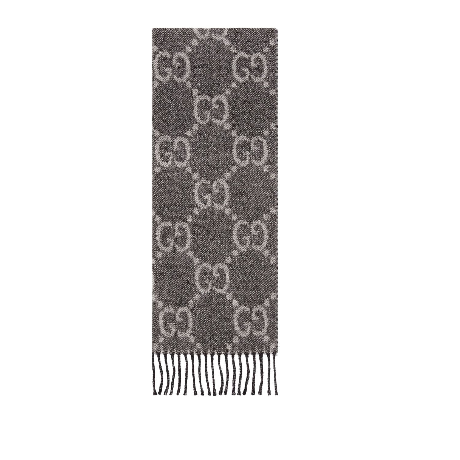 gucci-scarf-15.jpg Gucci Wool Scarf Grey 195cm/77in For Women - Image 1