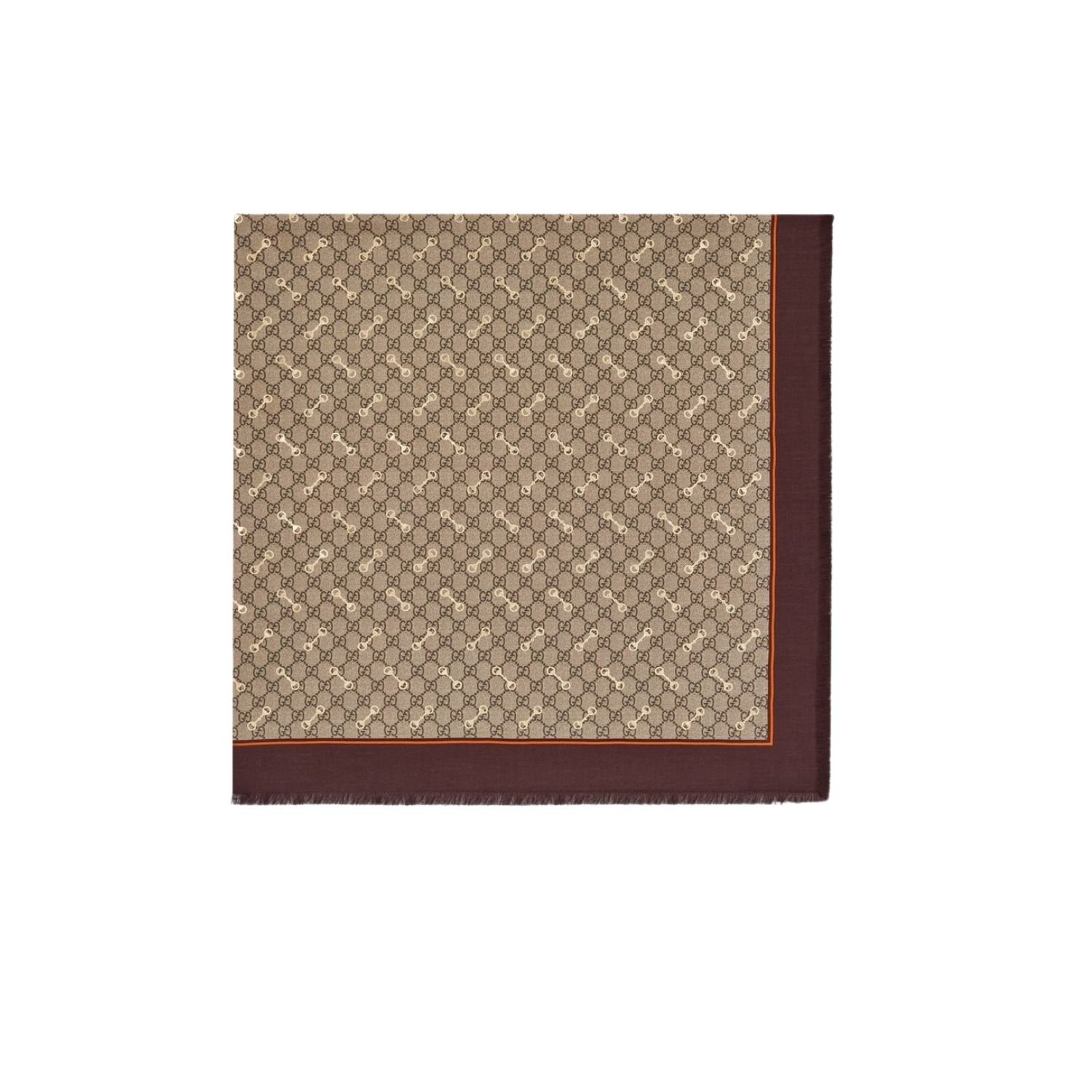 gucci-scarf-8.jpg Gucci Horsebit Cashmere Square Scarf Beige 140cm/55in For Women - Image 1