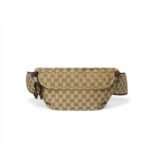 Gucci Small GG Belt Bag Beige And Dark Brown For Men 12.6in/32cm 804262 FADUK 9853