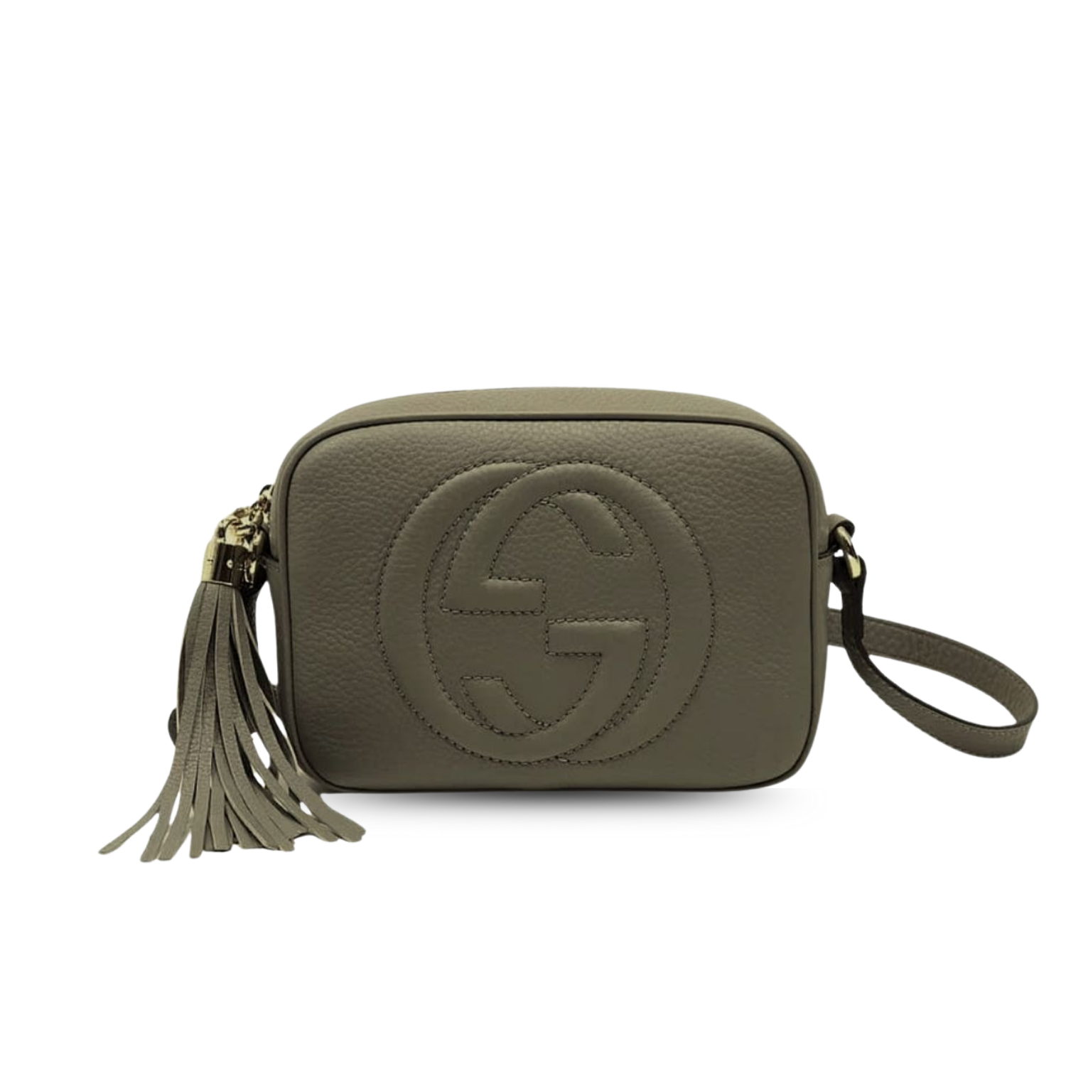 gucci-soho-small-disco-bag-taupe-8in-21cm.png Gucci Soho Small Disco Bag Grayish Green For Women, Women's Bags, Shoulder And Crossbody Bags 8in/21cm GG 308364 - Image 1