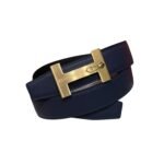 Hermès “H-Zip” 38mm Reversible Belt Navy Blue & Black