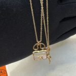 Hermes Amulettes Constance Necklace Gold Tone For Women - Image 5