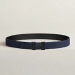 Hermes H Belt Buckle And Reversible Leather Strap 32 mm Noir/Bleu Nuit H080029CY89 - Image 3