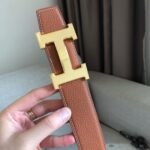 Hermes H Guillochee Belt 32mm Buckle And Reversible Leather Strap Noir/Gold H064540CC06 - Image 4