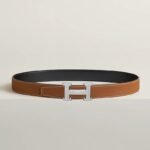 Hermes H Guillochee Belt 32mm Buckle And Reversible Leather Strap Noir H064540CK05 - Image 2
